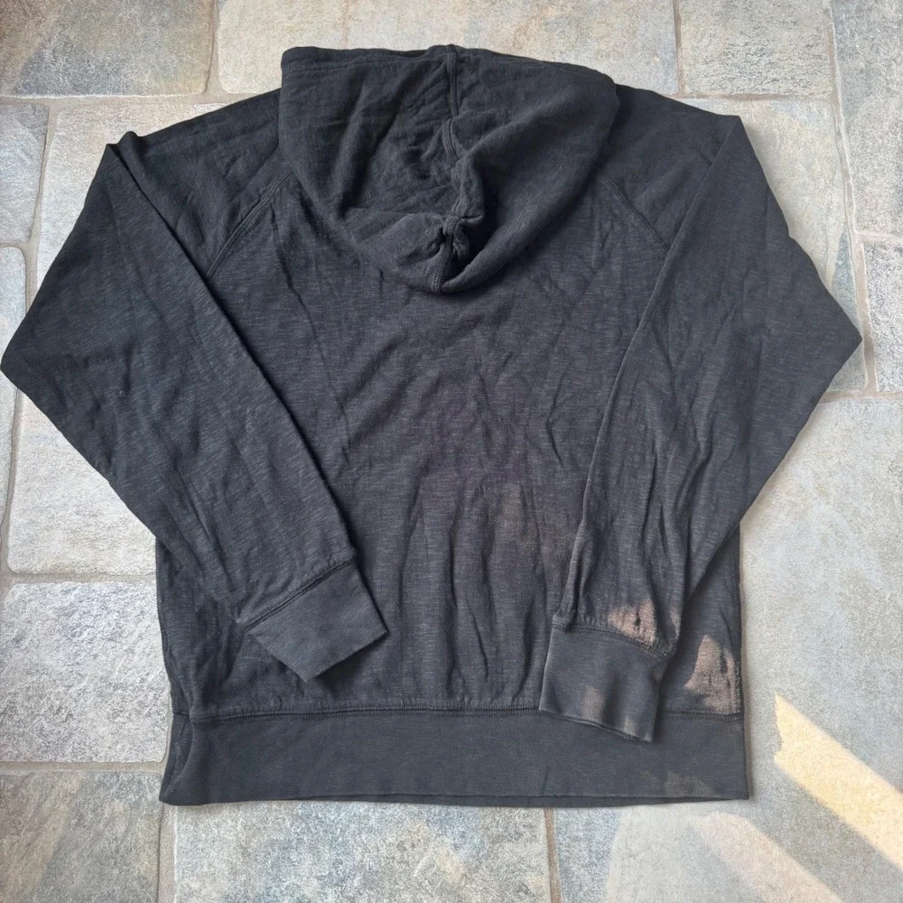 J.Crew Knit Goods Black Hoodie Mens M‎ Pullover Made in Egypt Raglan Fit